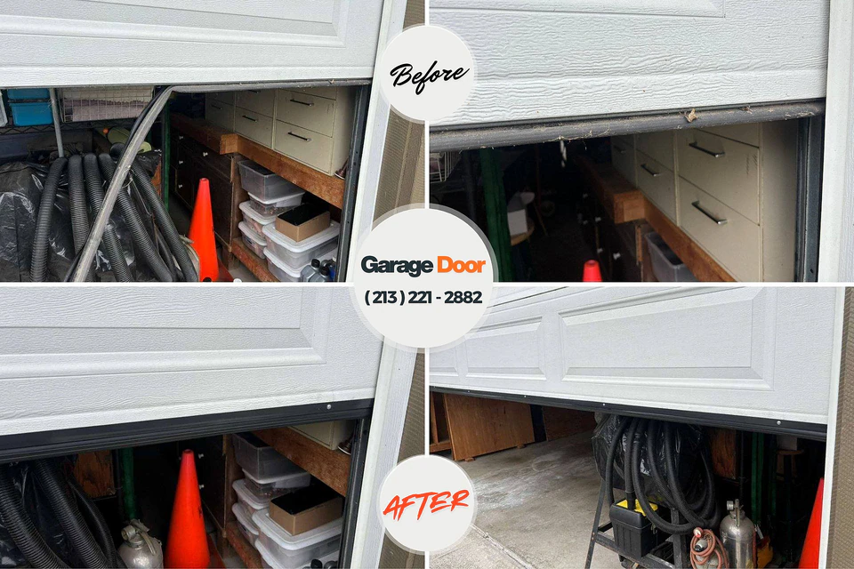 Before and after: garage door repair Athens, GA